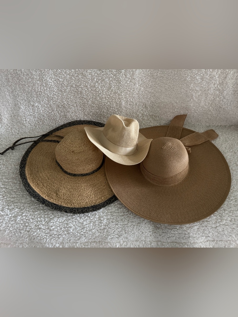 3- NWOT Neutral Straw Sun Hats